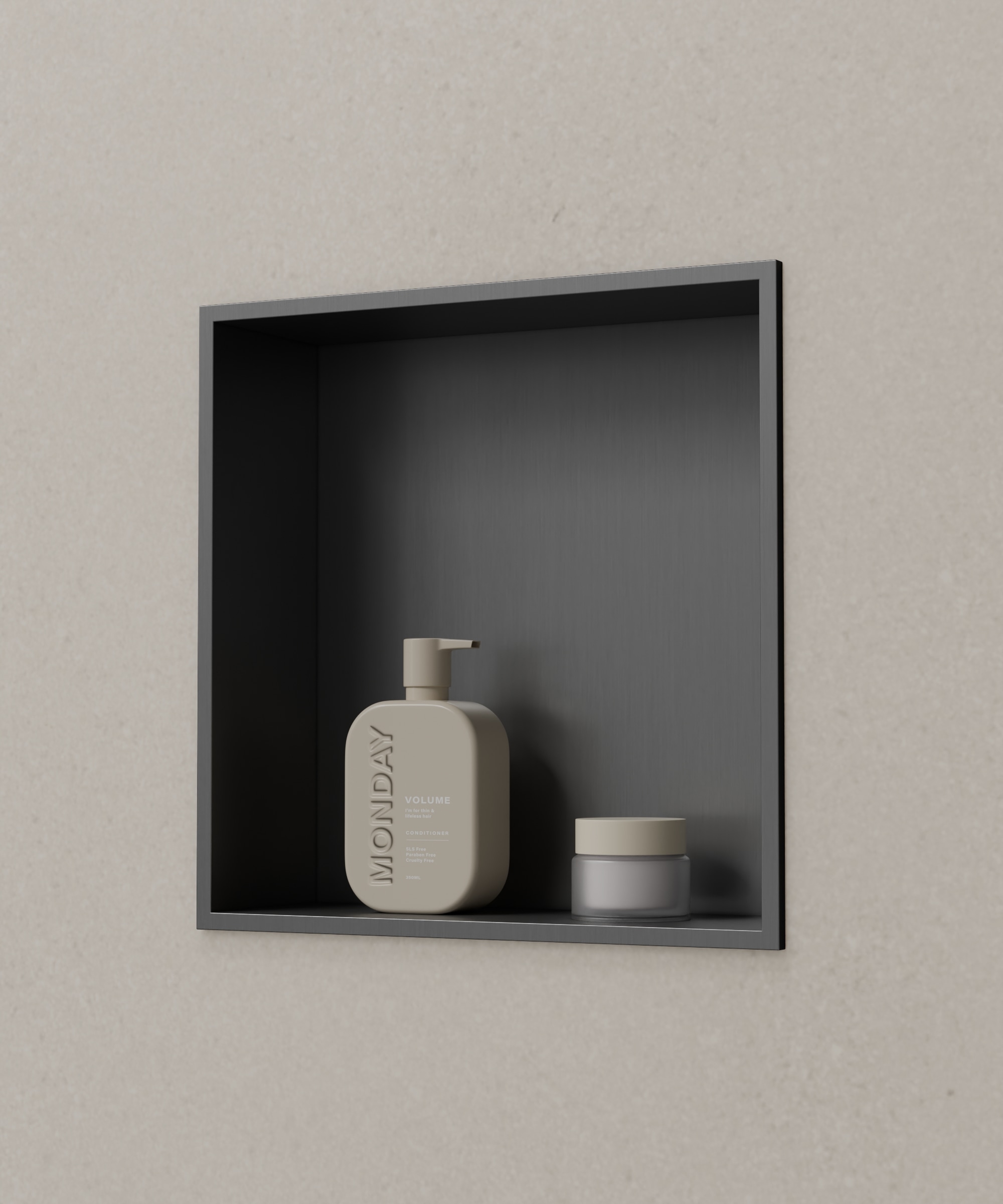 Niche salle de bain encastrable - Gun métal