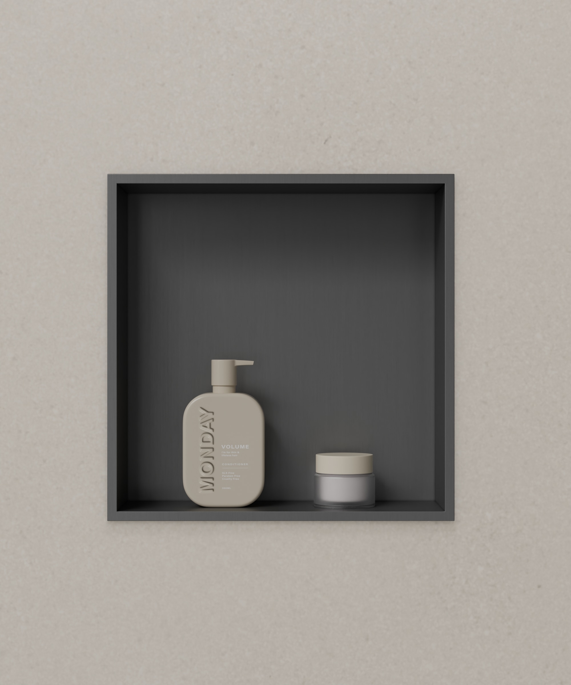 Niche salle de bain encastrable - Gun métal