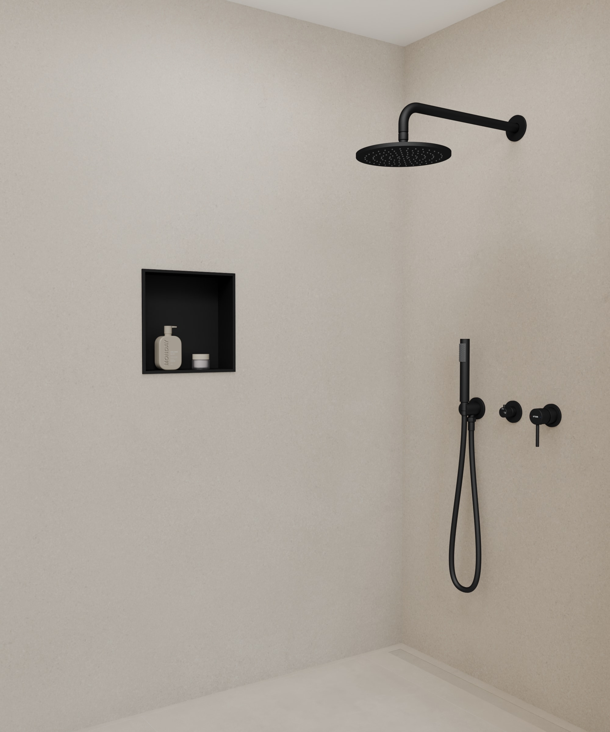 Niche salle de bain encastrable - Noir