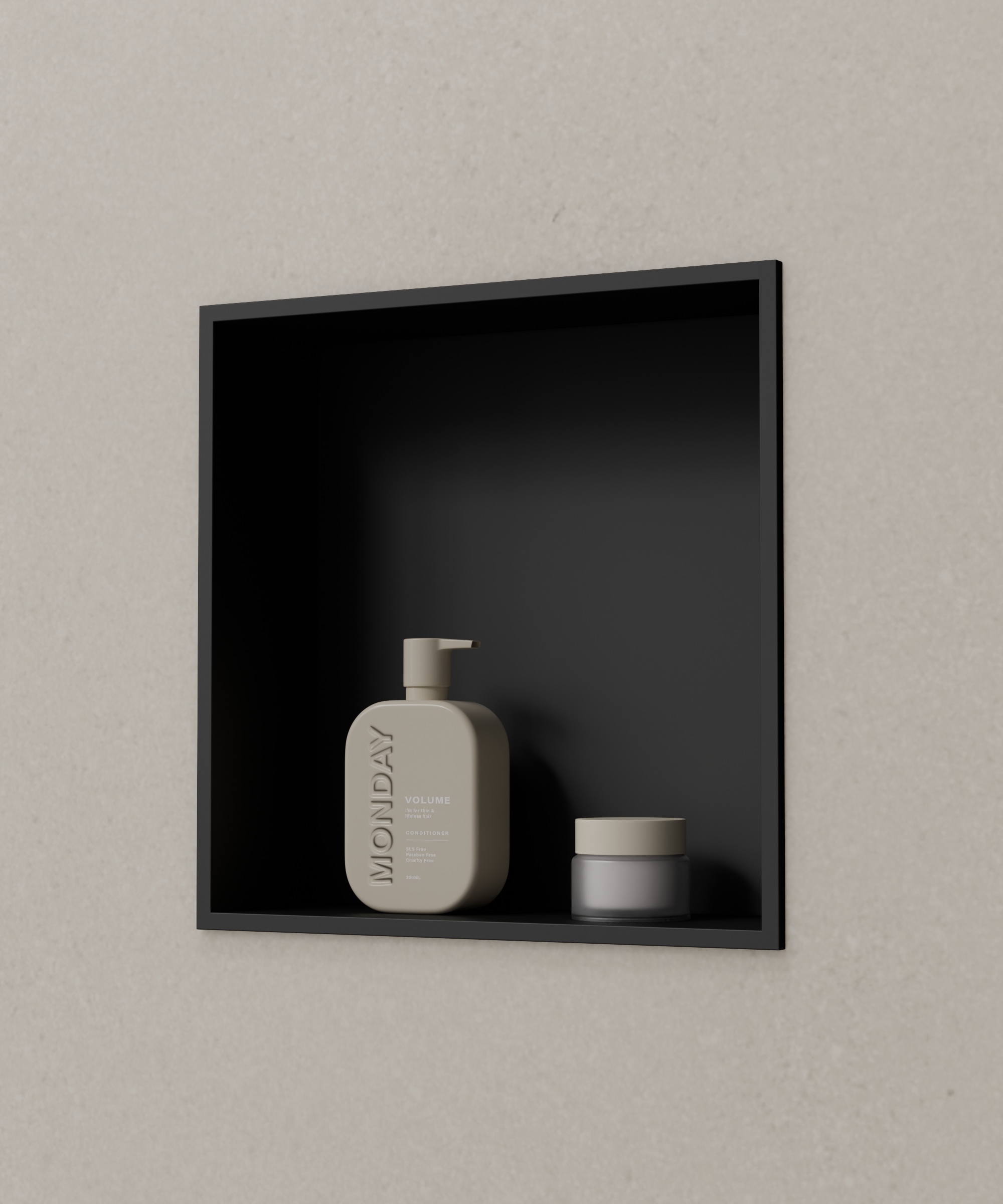 Niche salle de bain encastrable - Noir