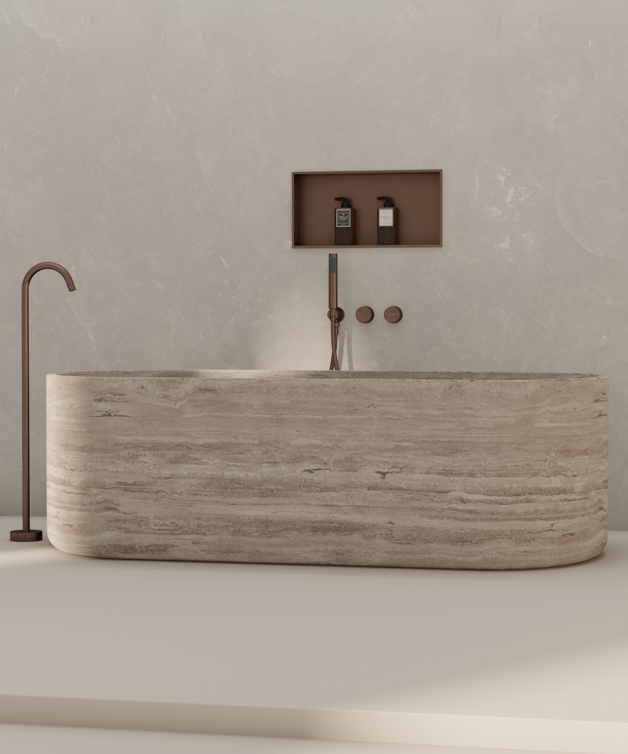 Niche murale de salle de bain en acier inoxydable - Or rose brossé