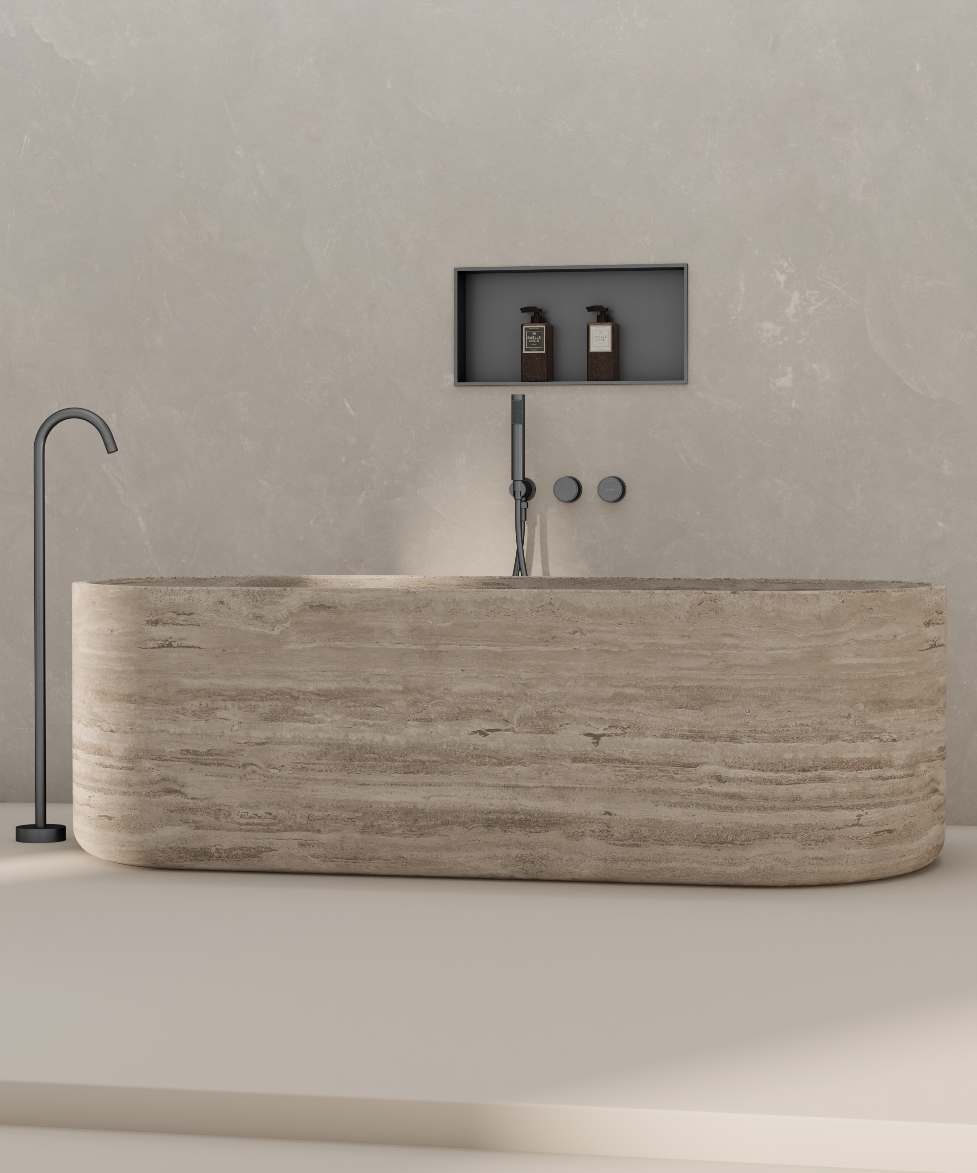 Niche murale de salle de bain en acier inoxydable - Gun métal