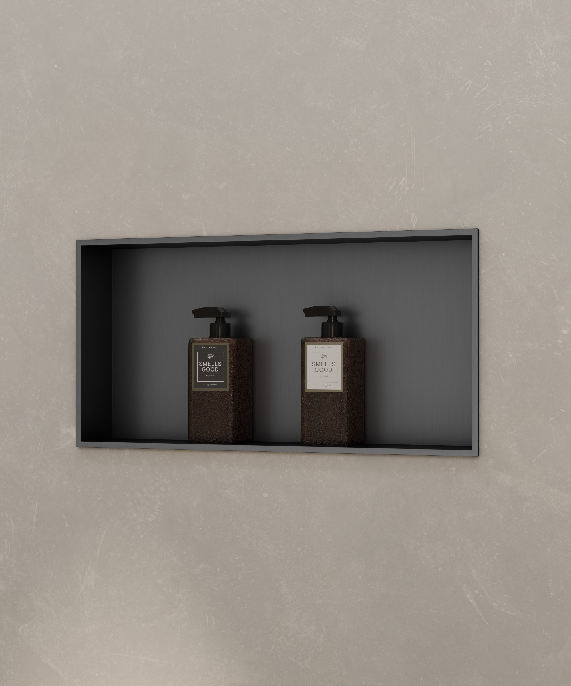 Niche murale de salle de bain en acier inoxydable - Gun métal