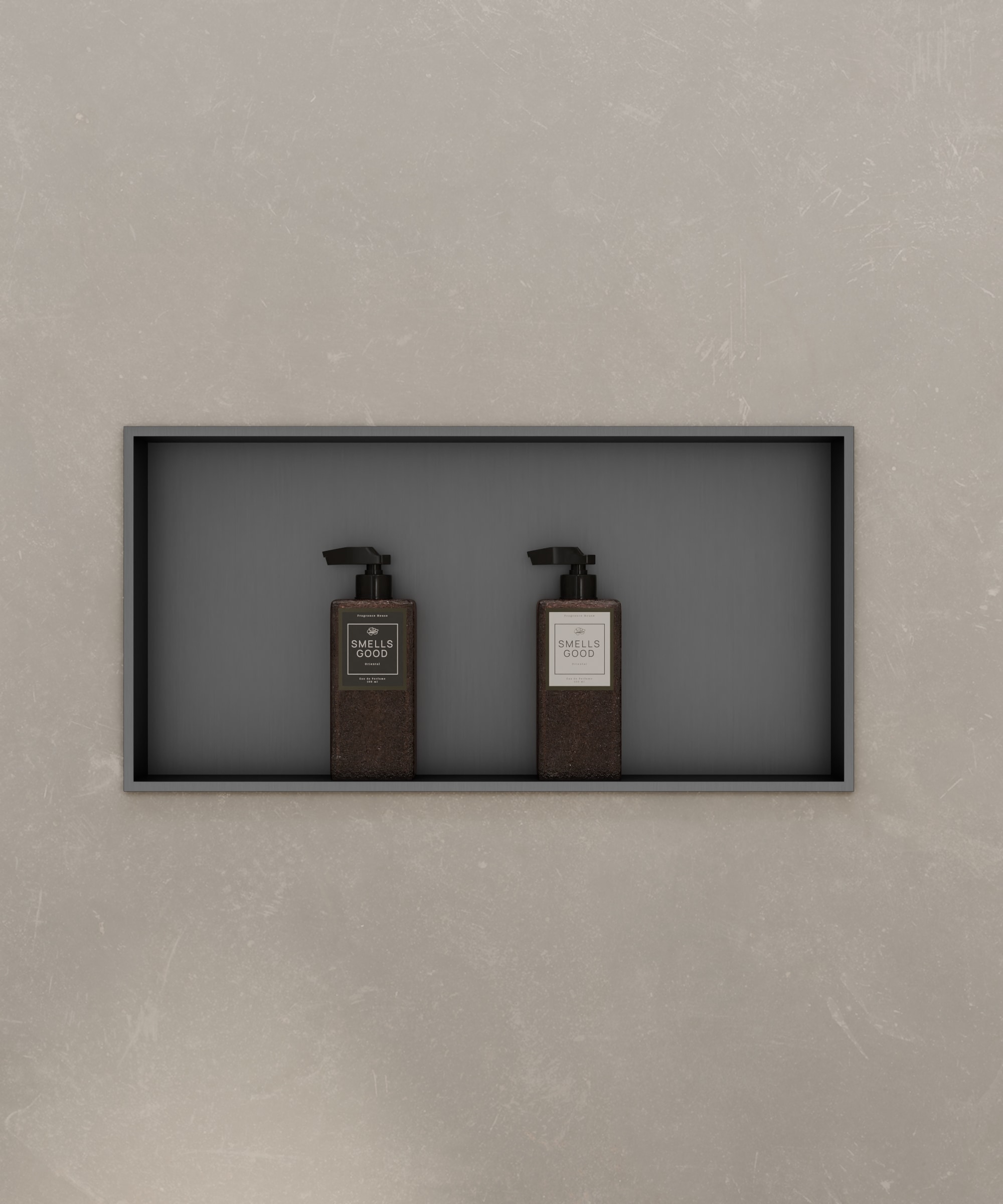 Niche murale de salle de bain en acier inoxydable - Gun métal