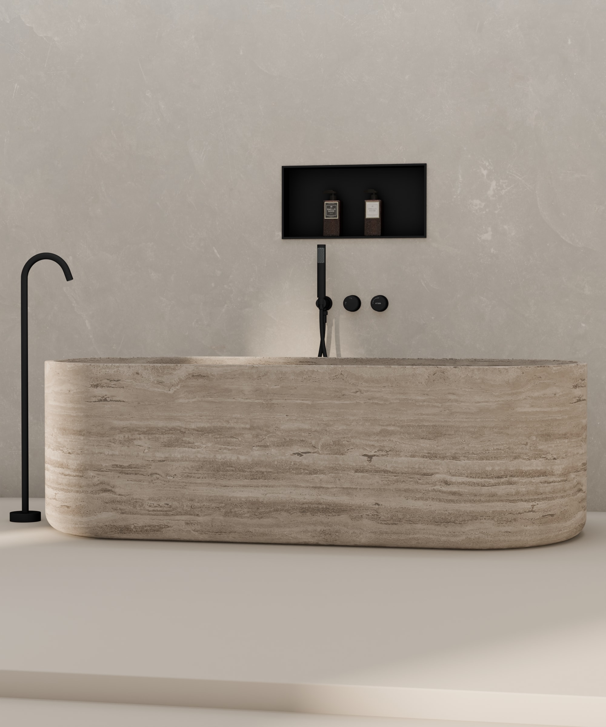Niche murale de salle de bain en acier inoxydable - Noir
