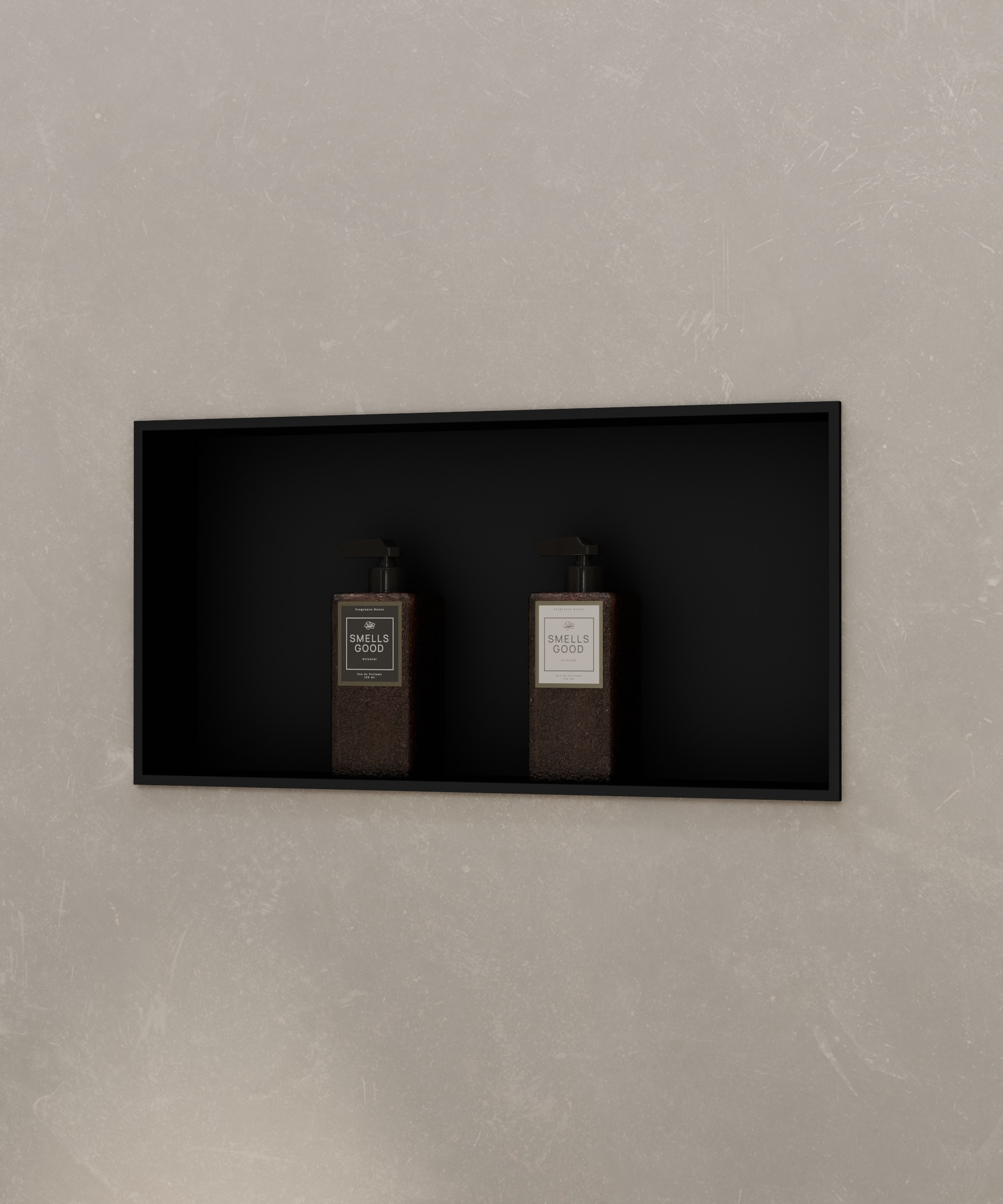 Niche murale de salle de bain en acier inoxydable - Noir