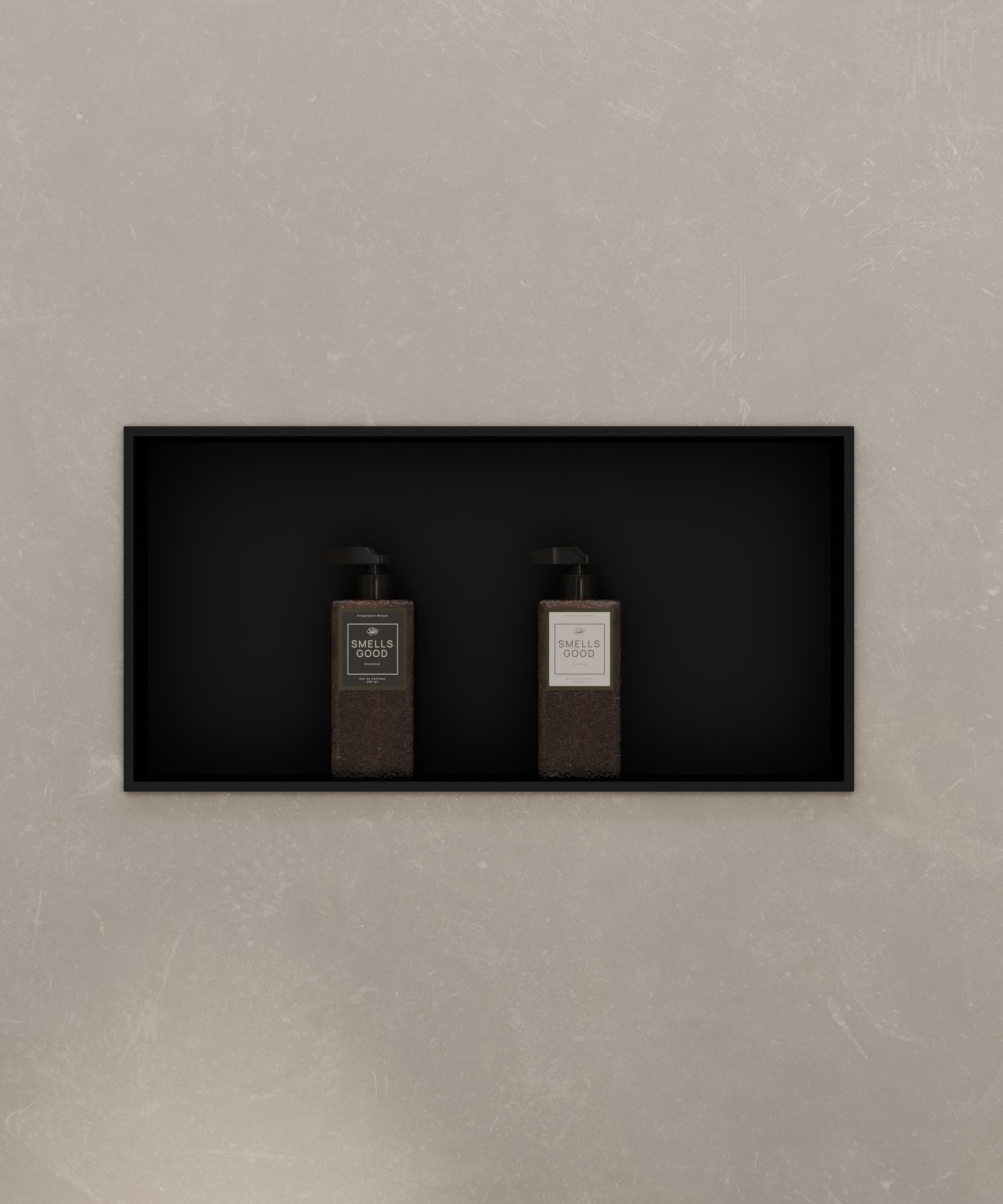 Niche murale de salle de bain en acier inoxydable - Noir