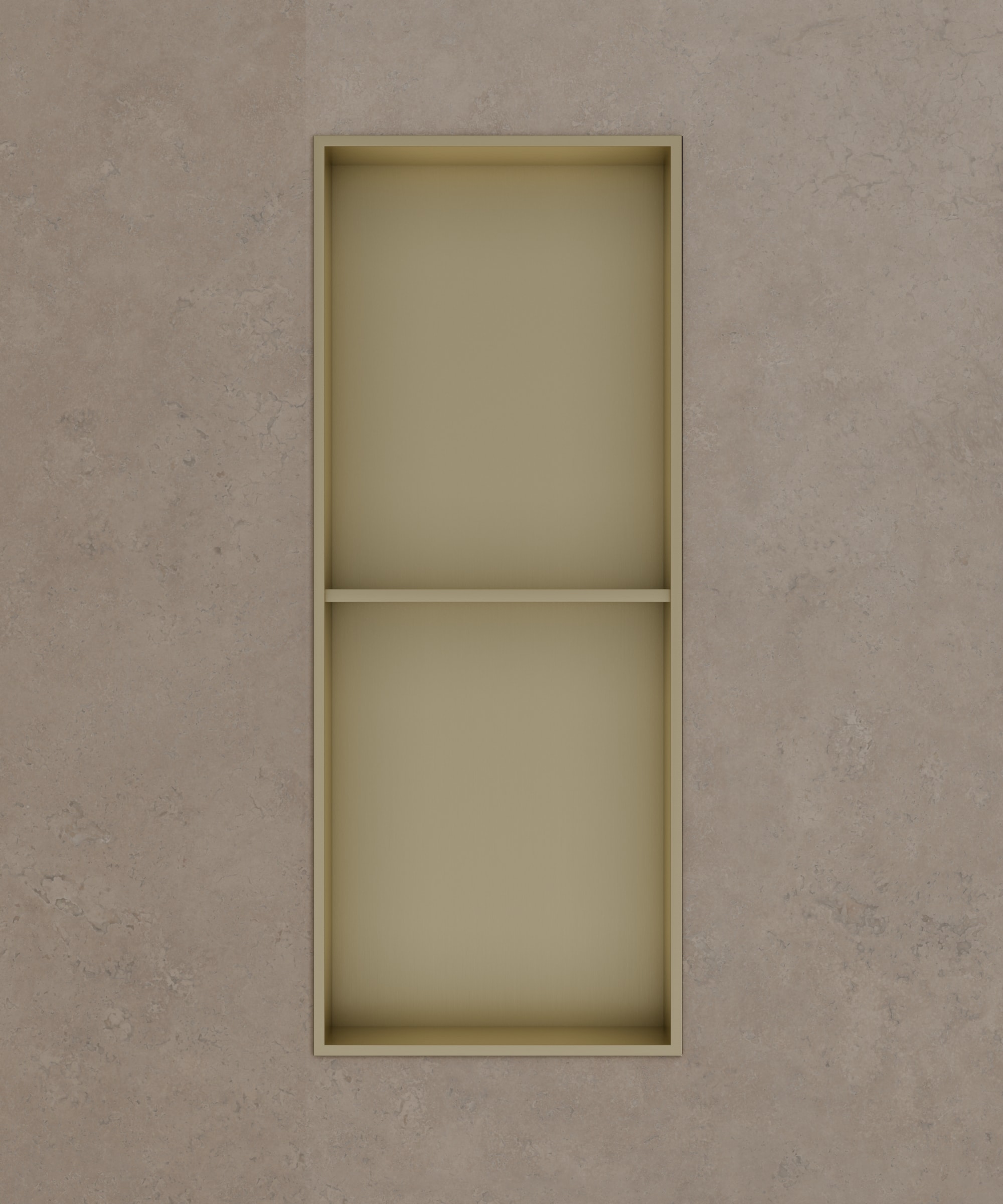 Niche de salle de bain inox 2 compartiments - Doré brossé