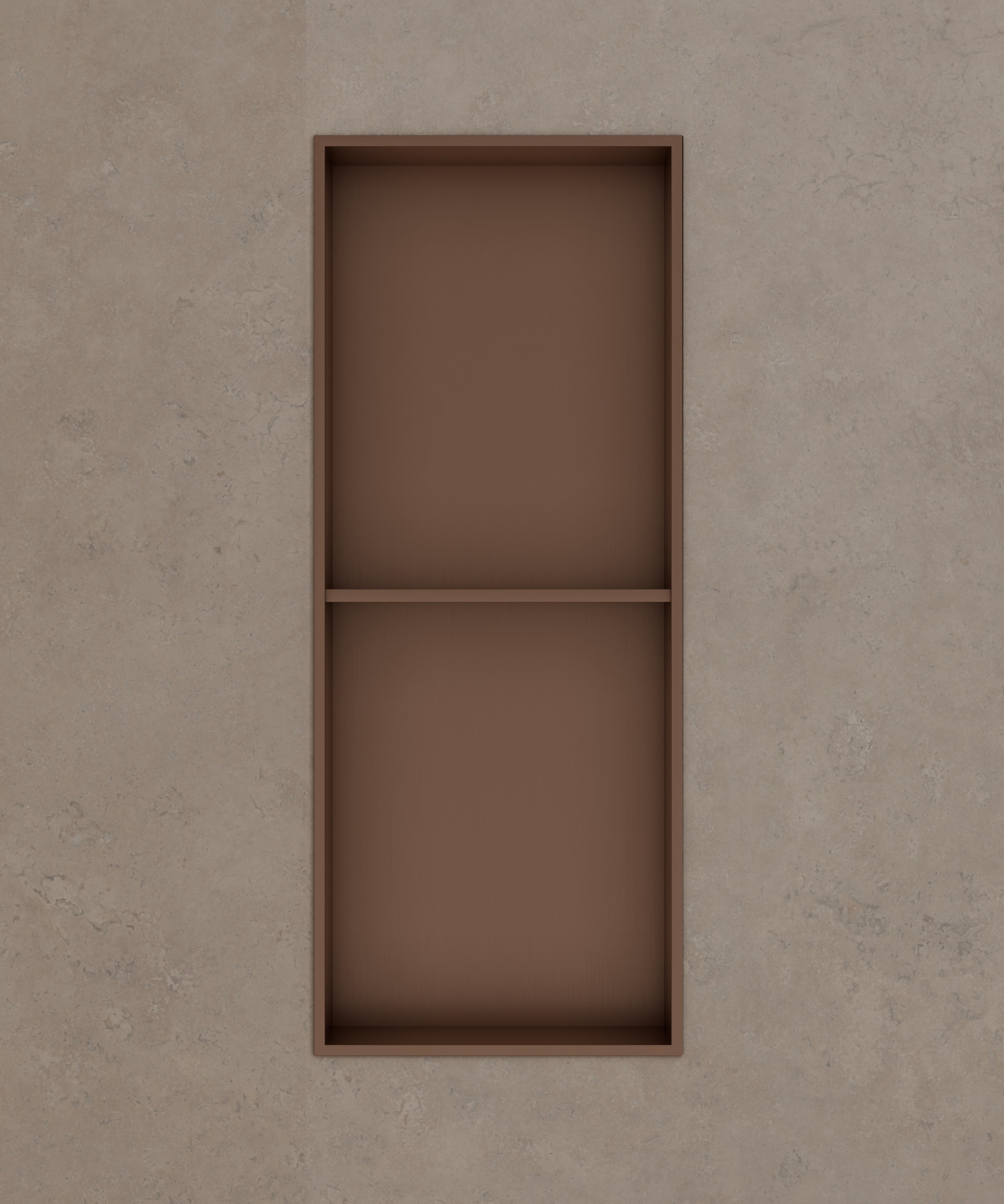 Niche de salle de bain inox 2 compartiments - Or rose brossé