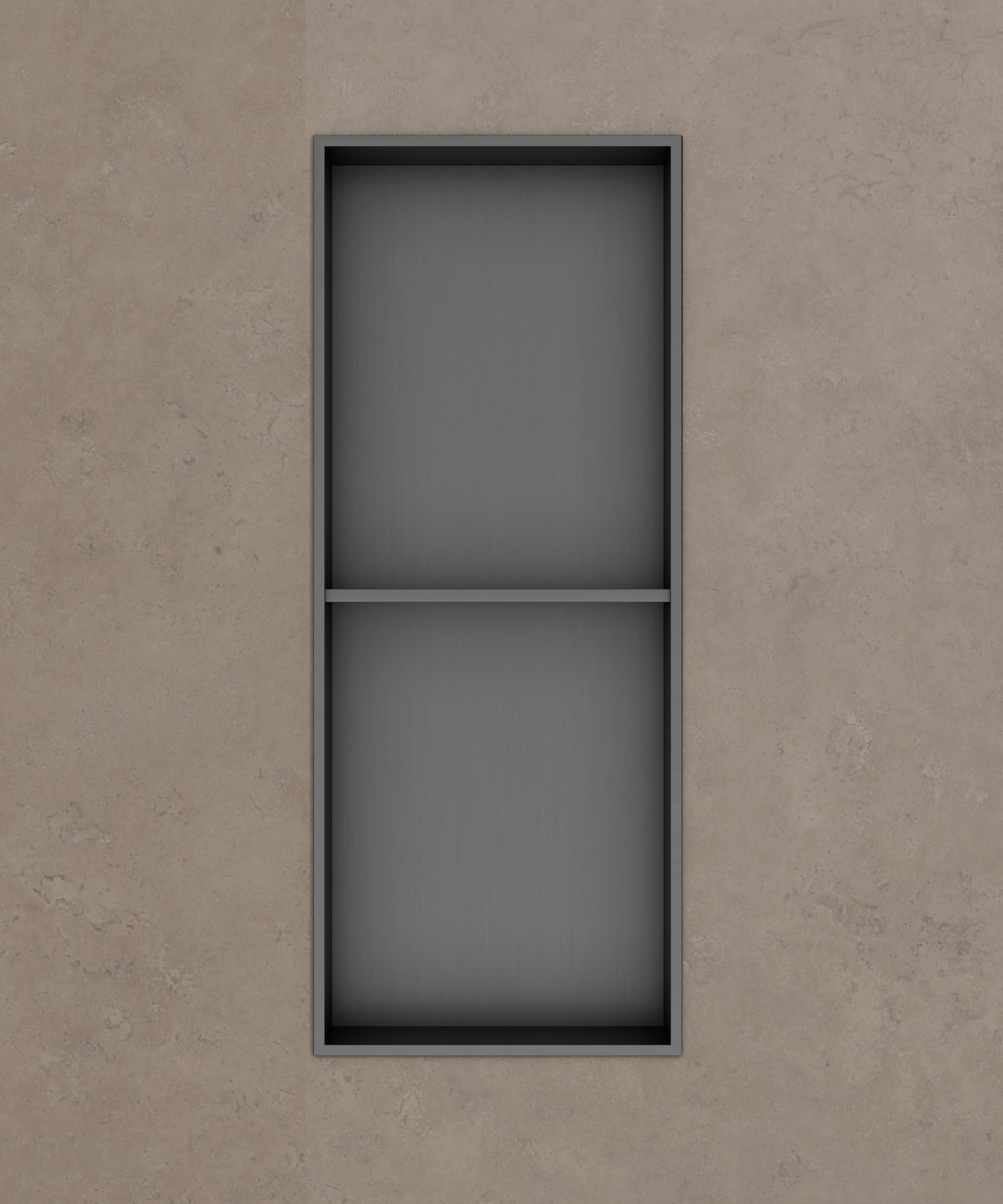 Niche de salle de bain inox 2 compartiments - Gun métal