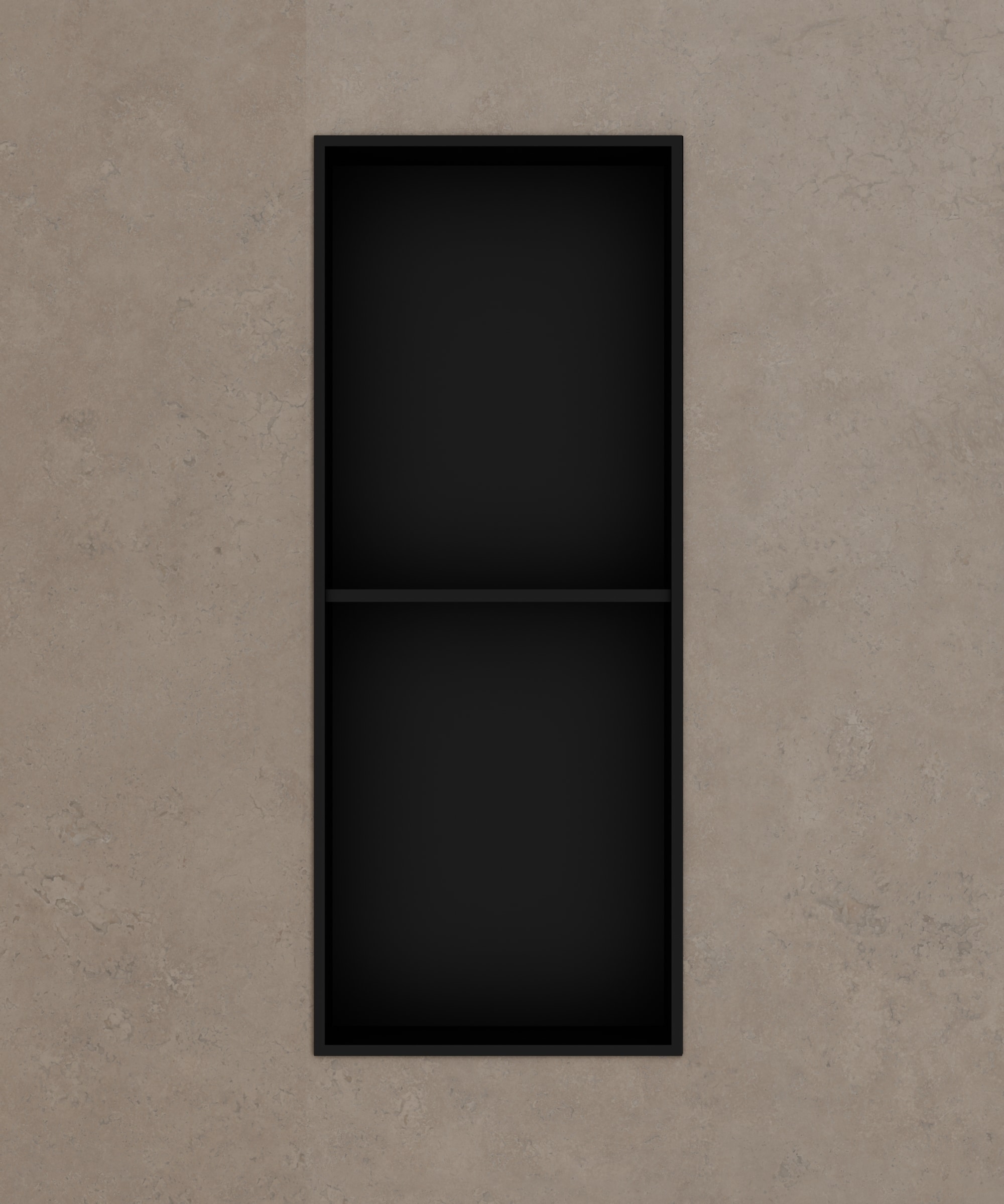 Niche de salle de bain inox 2 compartiments - Noir