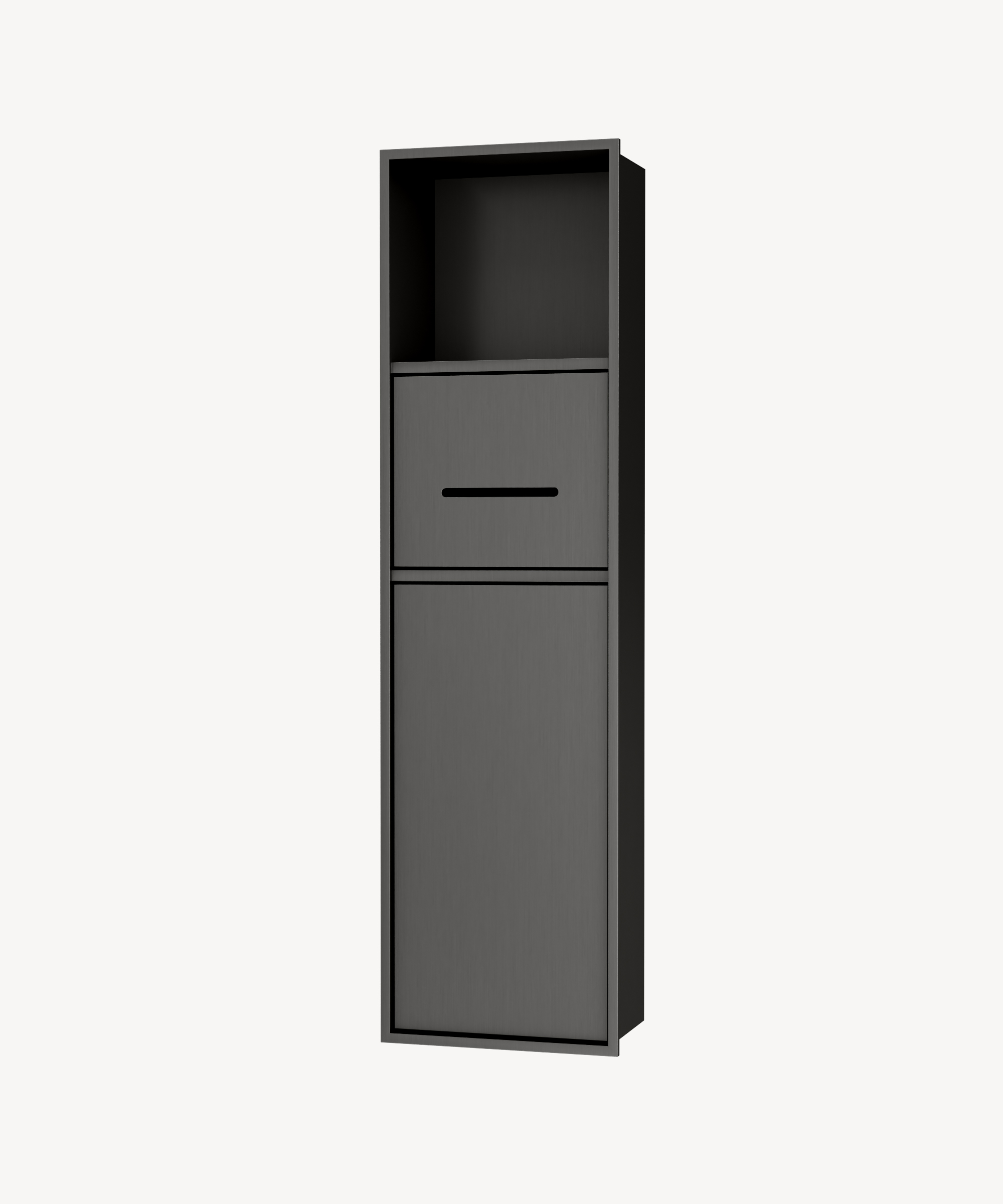 Niche de toilette à encastrer avec compartiments - Gun métal