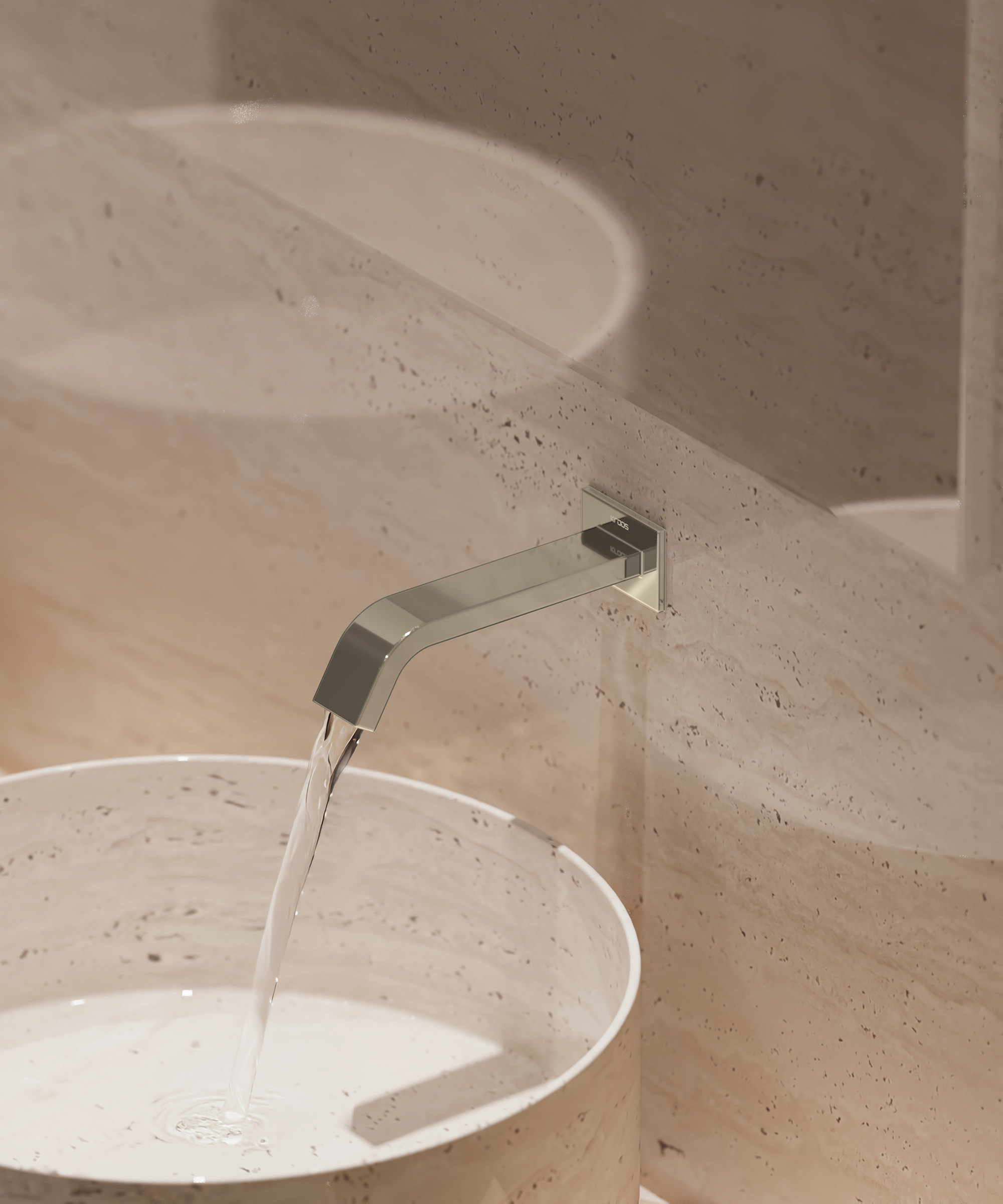 Robinet lavabo automatique mural, eau froide - Fiumina
