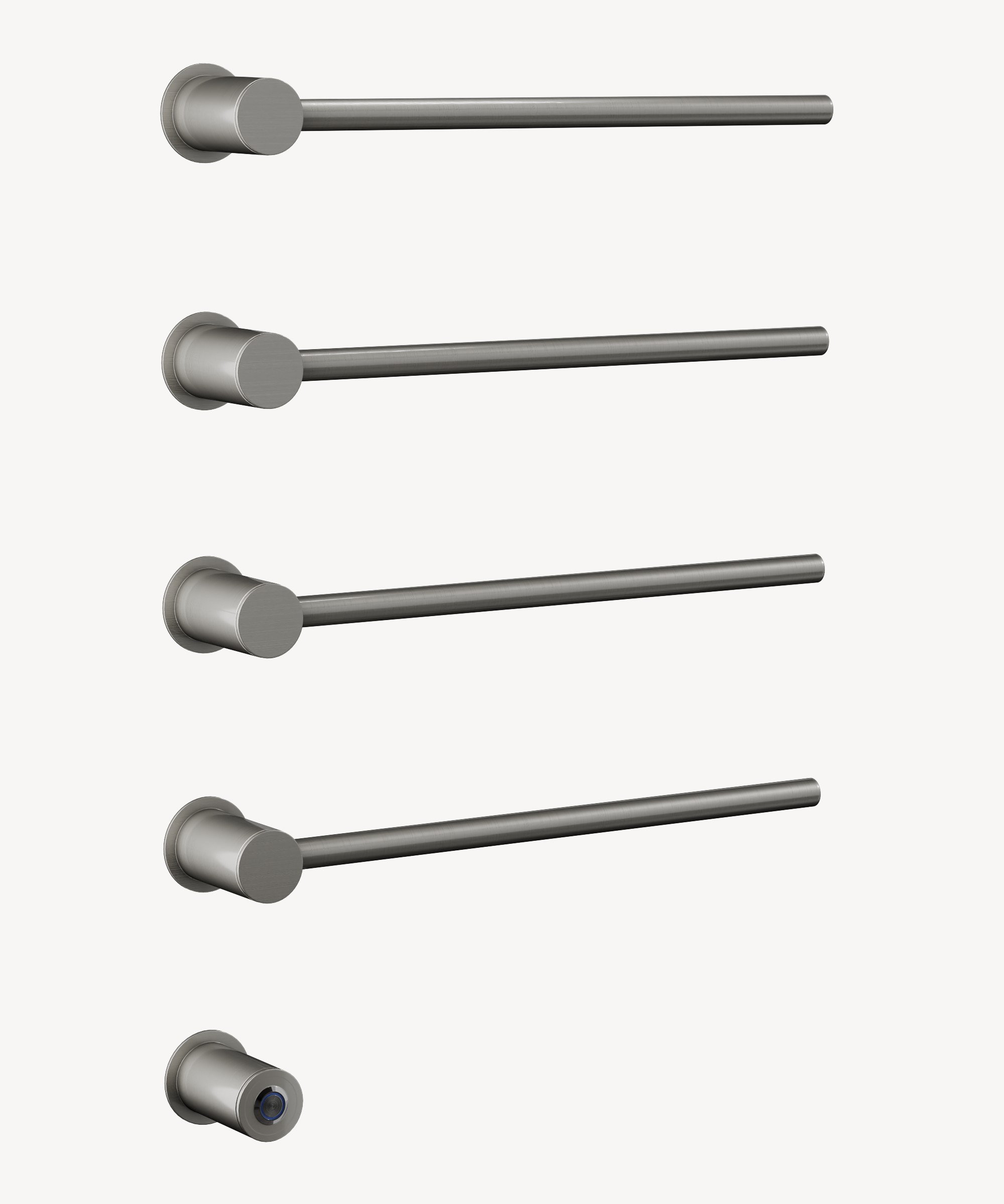 Sèche serviettes électrique moderne 4 barres - Nickel brossé