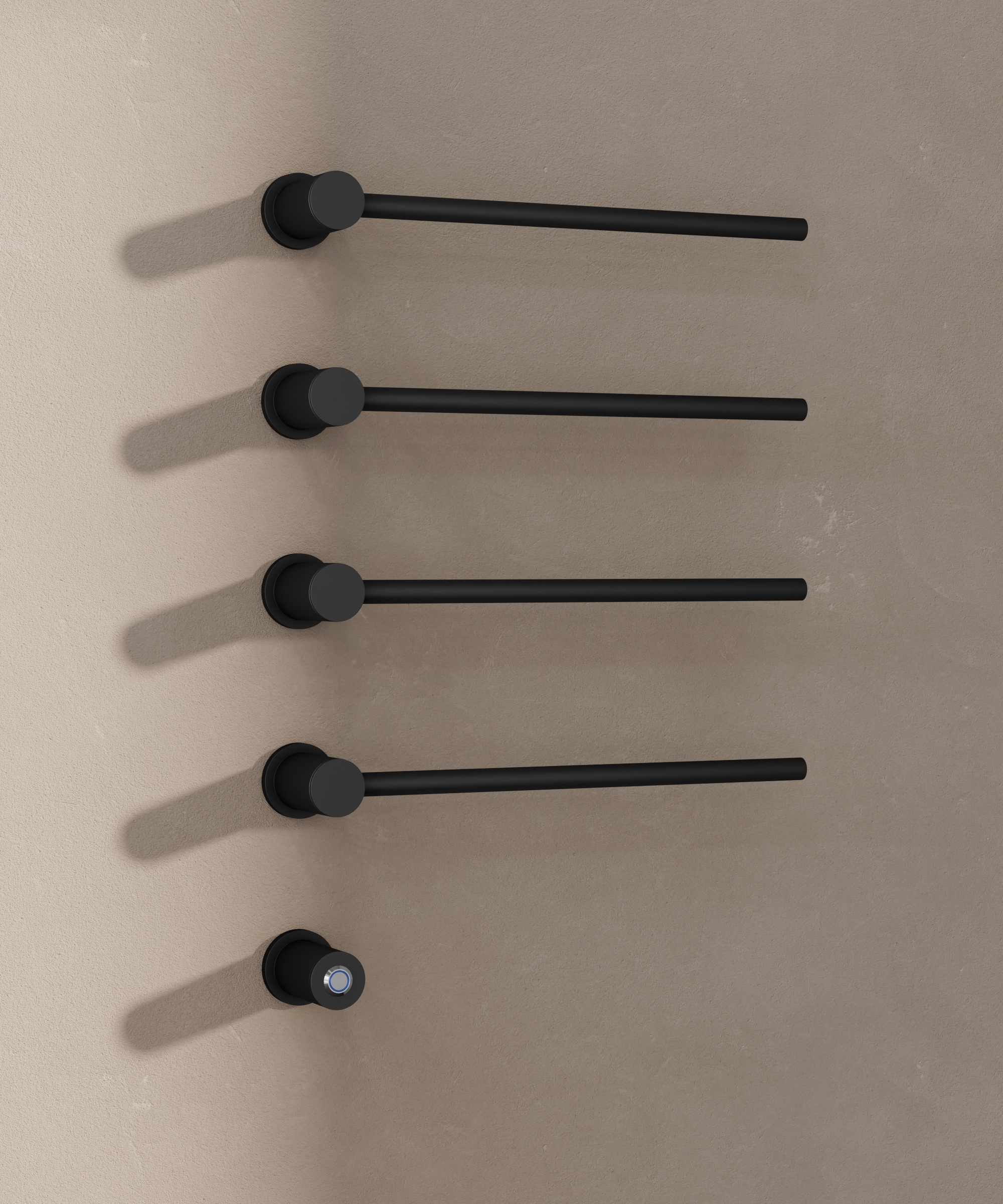 Sèche serviettes électrique moderne 4 barres - Noir