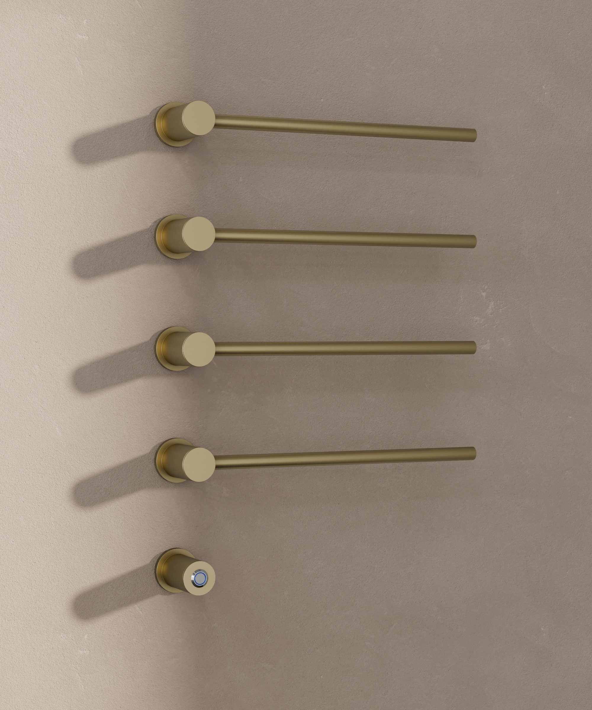 Sèche serviettes électrique moderne 4 barres - Doré brossé
