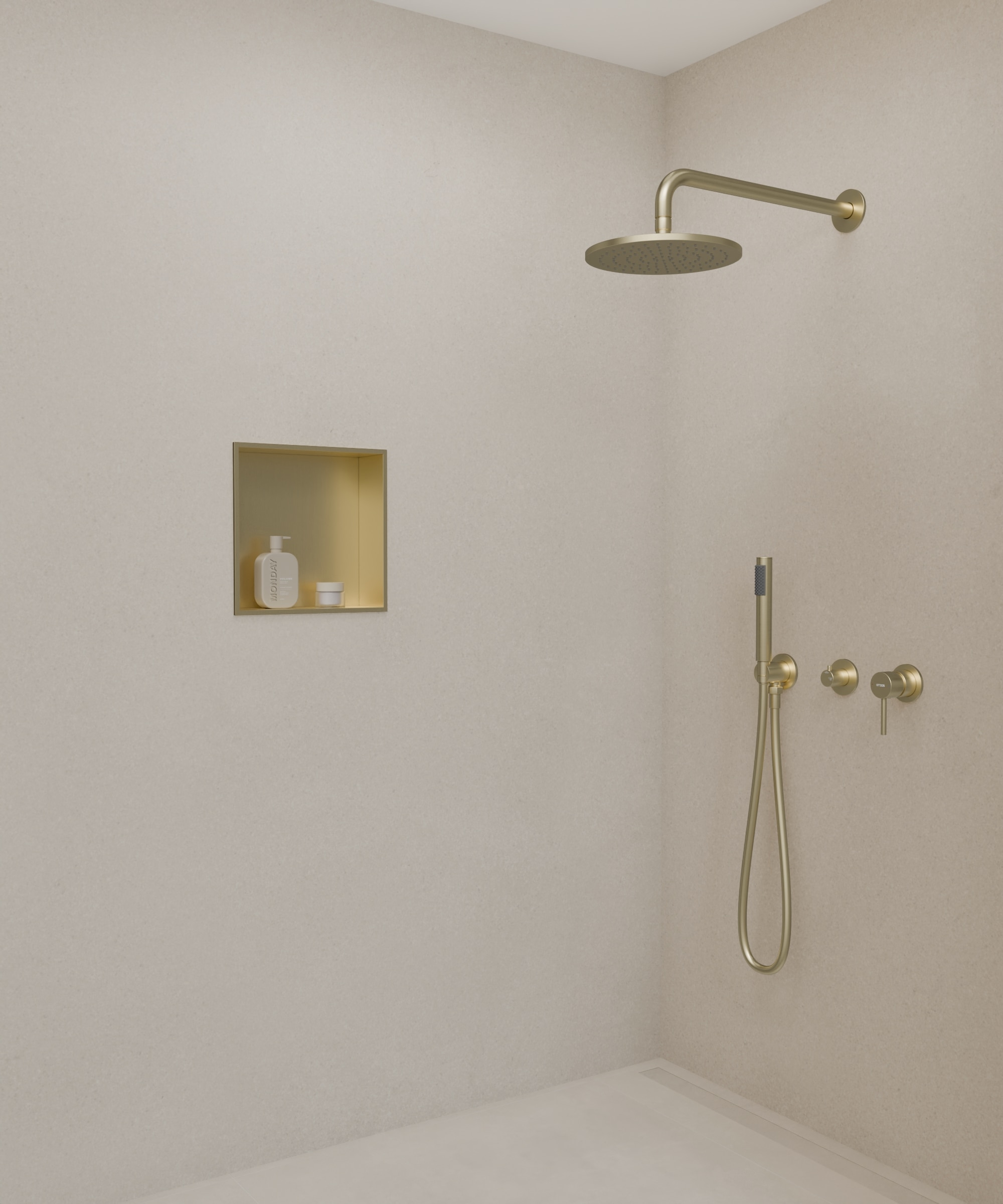 Niche salle de bain encastrable - Doré brossé