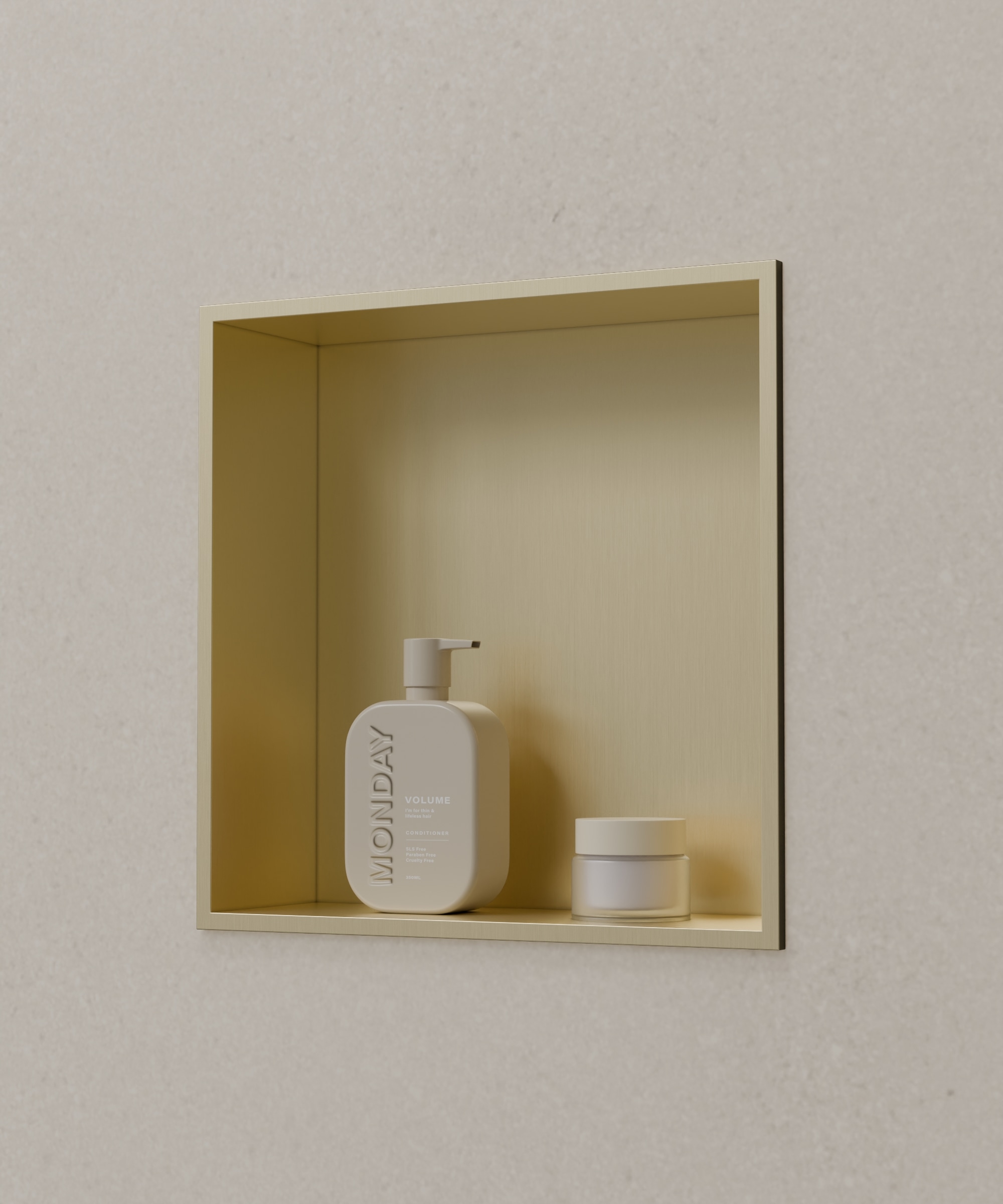 Niche salle de bain encastrable - Doré brossé