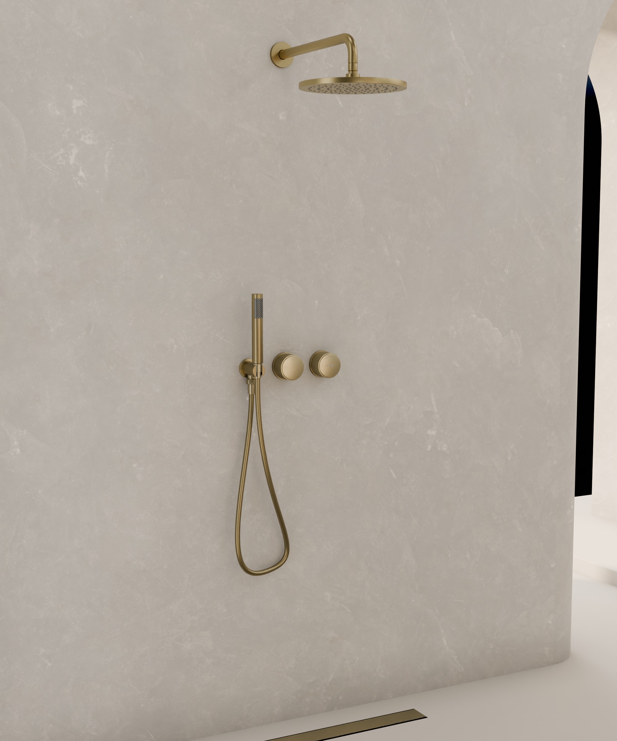 Pack douche encastré sans réglage de débit - Leros